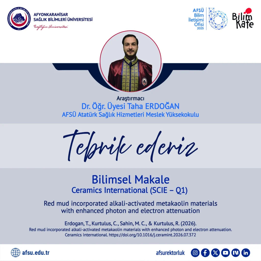 AFSÜ’den bilimsel makale başarısı