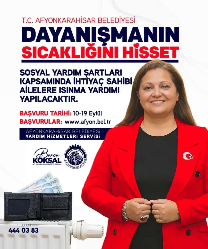 Afyonkarahisar Belediyesi Isınma Yardımı Başvurularını Başlatıyor