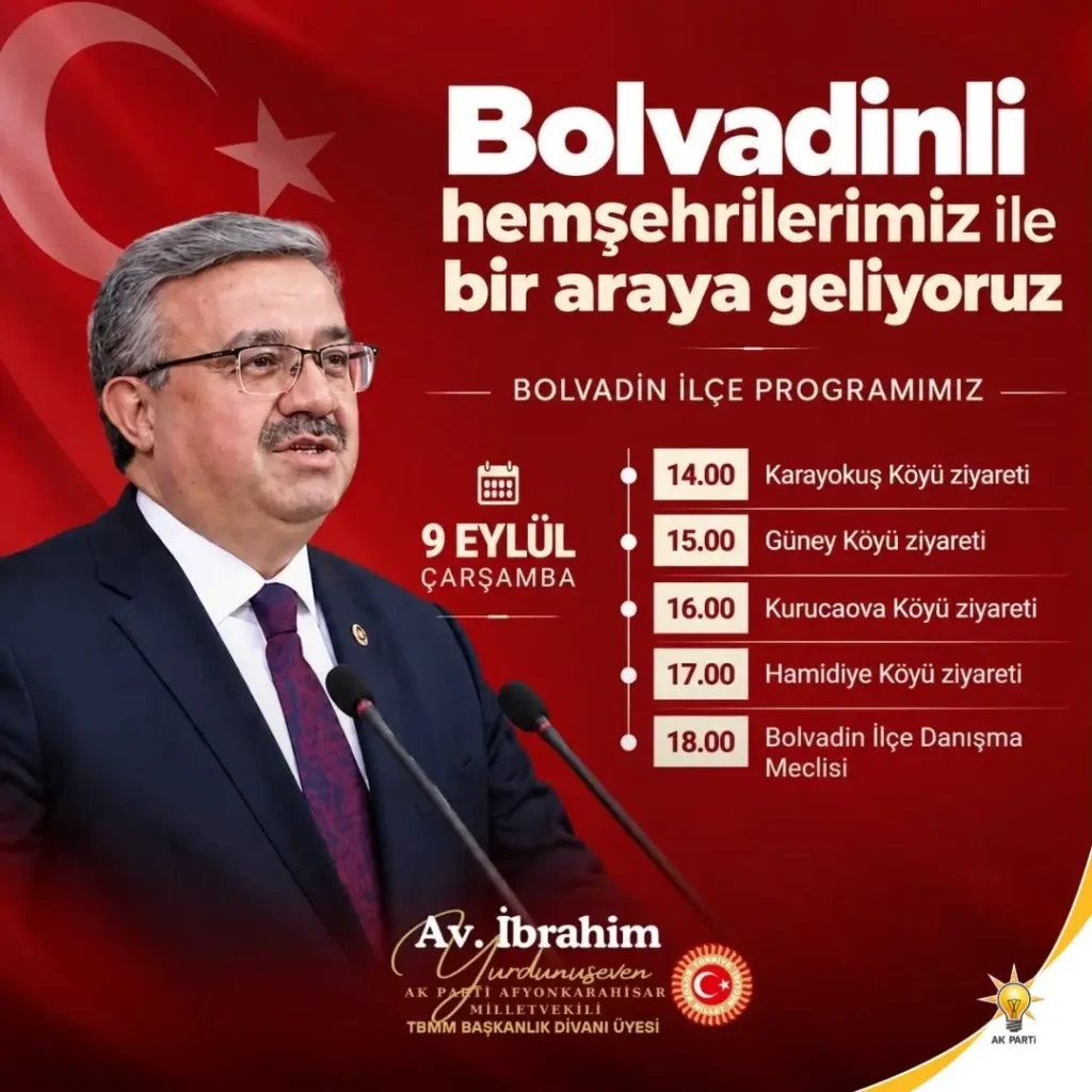 Ak Parti Afyonkarahisar Milletvekili İbrahim Yurdunuseven Bolvadin İlçesinde Program Düzenliyor