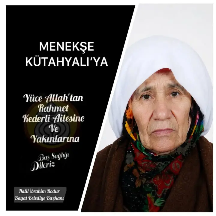 Bayat’ta Hamdi Kütahyalı’nın Eşi Vefat Etti