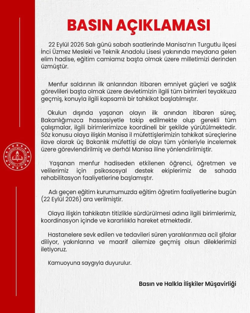 Eğirdir İlçe Milli Eğitim Müdürlüğü’nden Basın Açıklaması