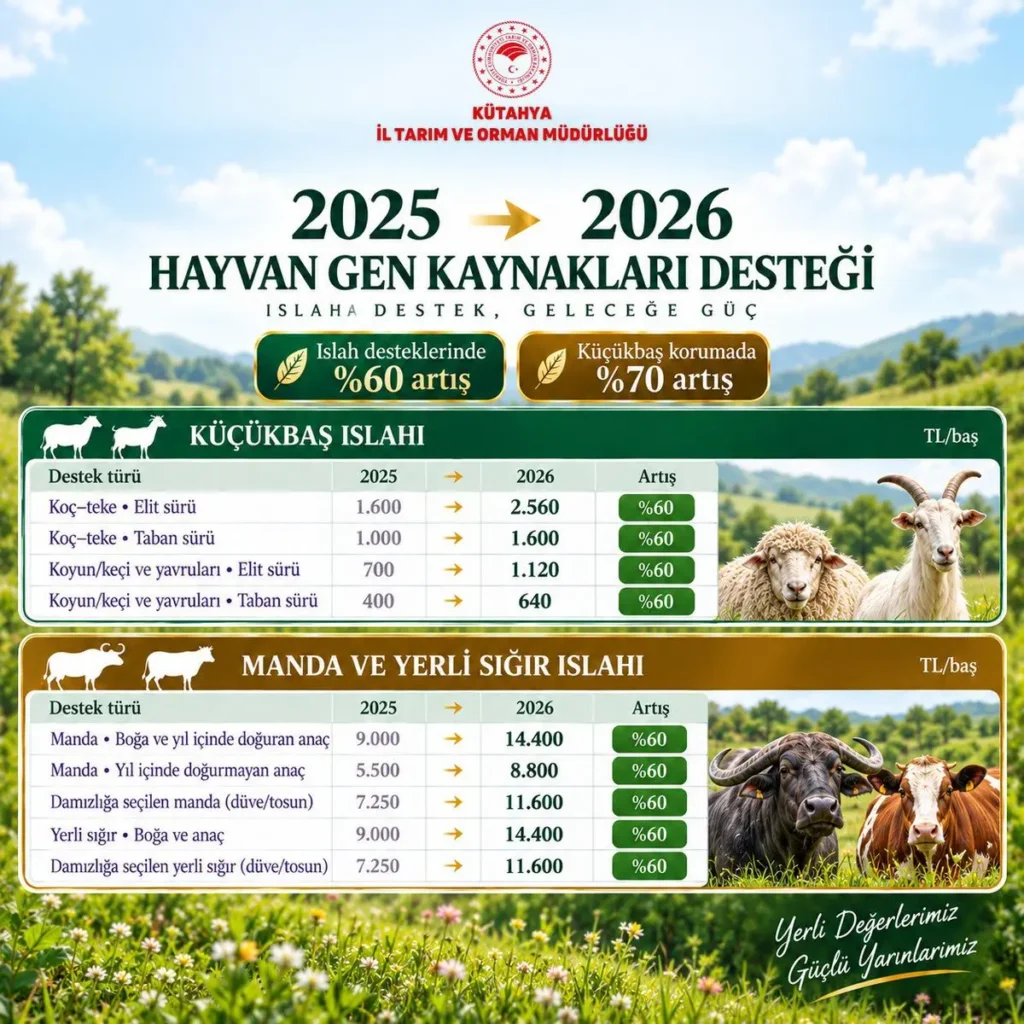 Hayvan Gen Kaynakları Destekleri 2026’da Artırıldı