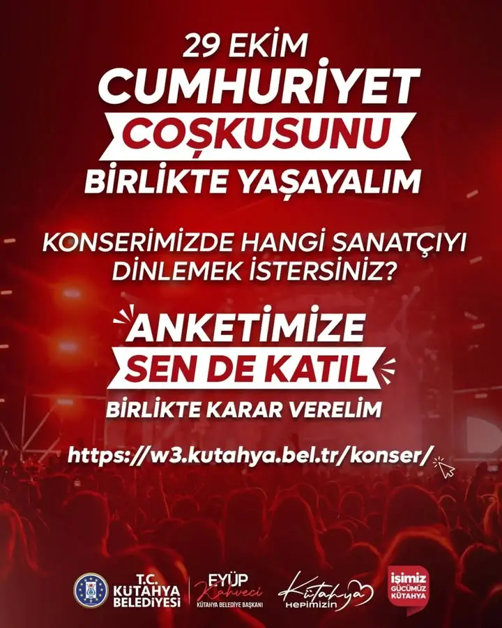 Kütahya Belediyesi Cumhuriyet Bayramı konseri düzenliyor