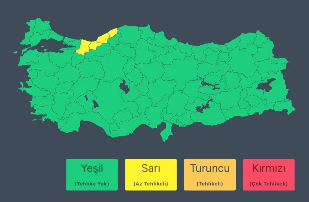 Sakarya ve çevresinde yağış uyarısı yapıldı