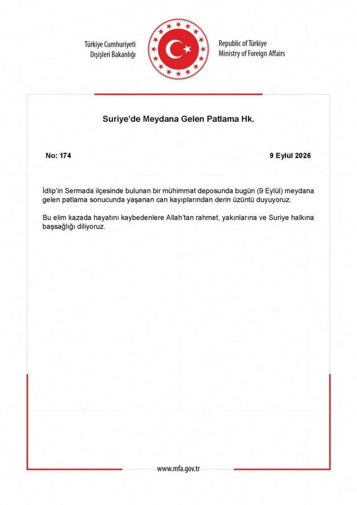 Suriye’deki patlama ile ilgili açıklama yapıldı