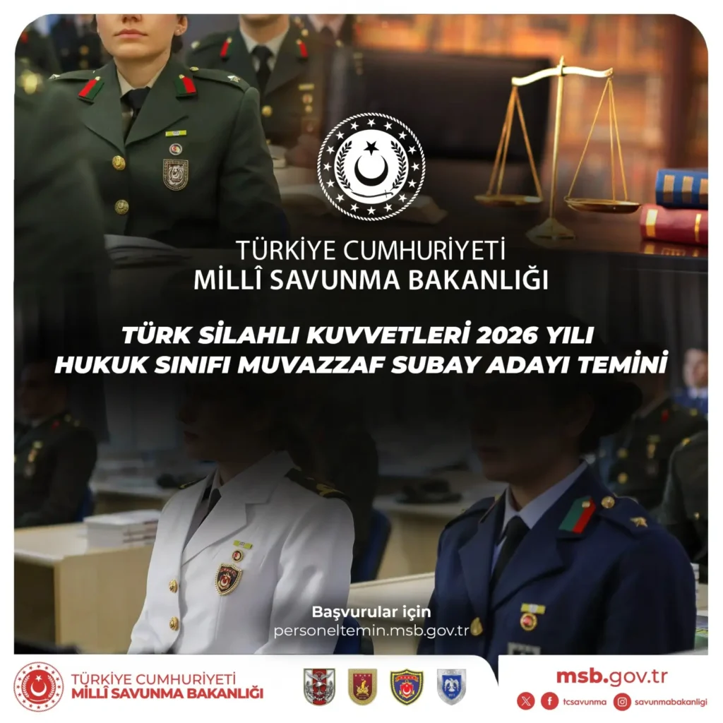 Türk Silahlı Kuvvetleri 2026 Hukuk Sınıfı Sınavı Duyurusu