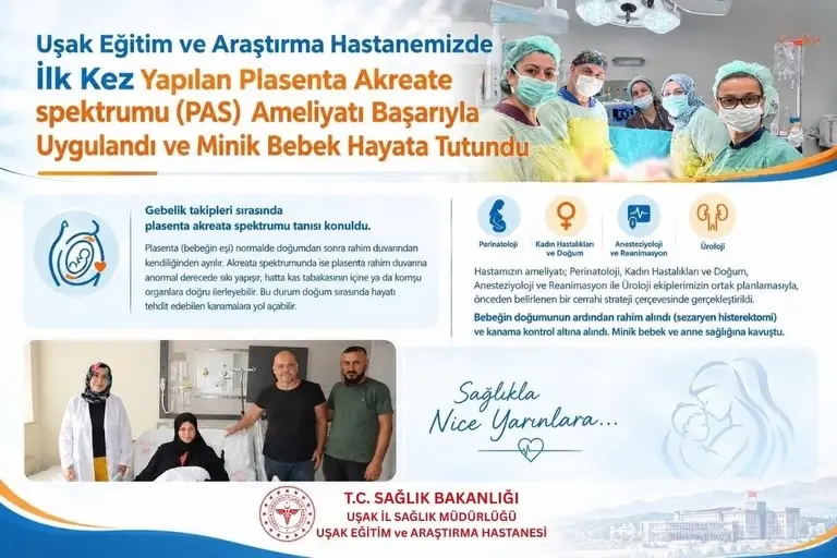 Uşak Hastanesi’nde Başarılı PAS Ameliyatı Gerçekleşti