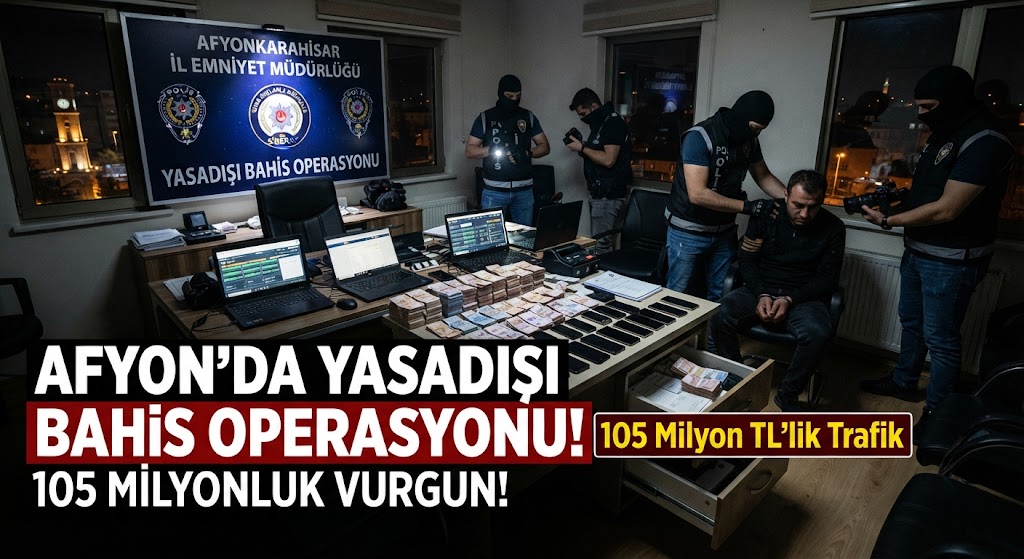 AFYON’DA YASADIŞI BAHİS OPERASYONU: 105 MİLYONLUK VURGUN!